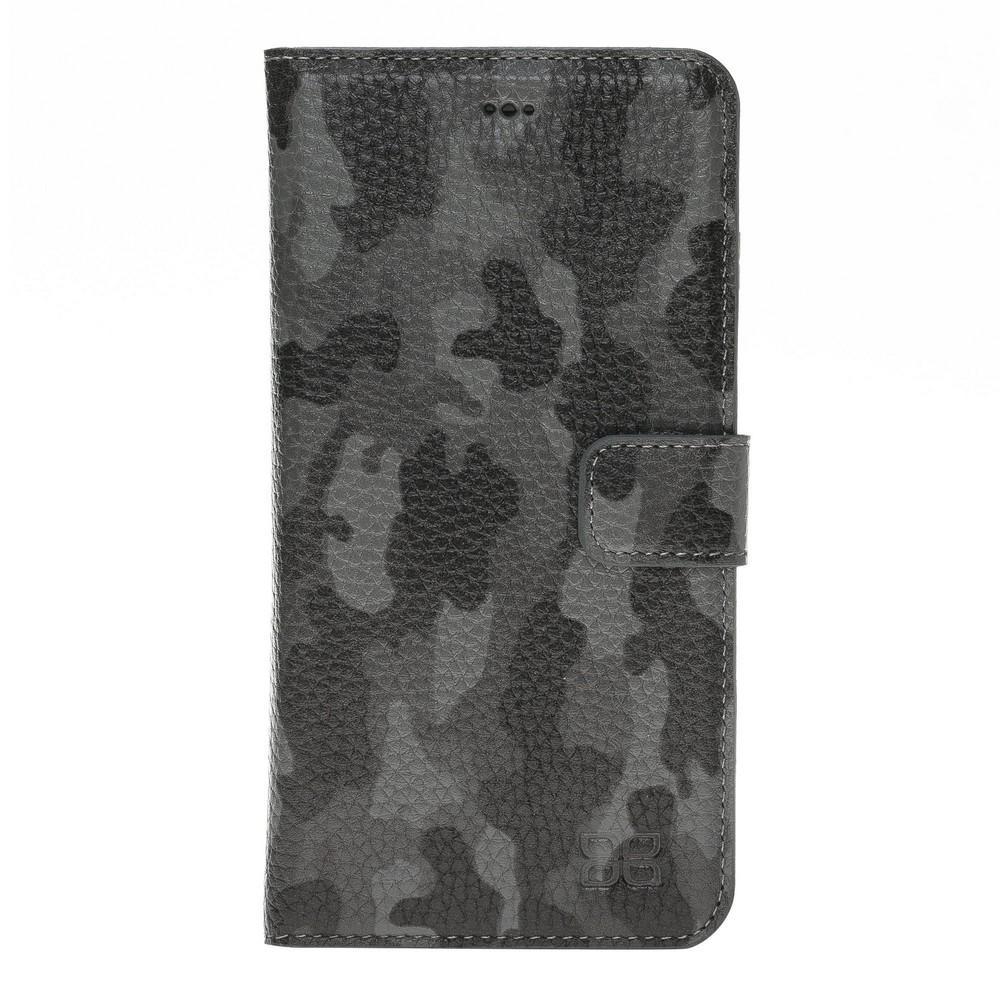Phone Case Magnetic Detachable Leather Wallet Case for Apple iPhone 7/8 Plus - Camouflage Black Bouletta Case