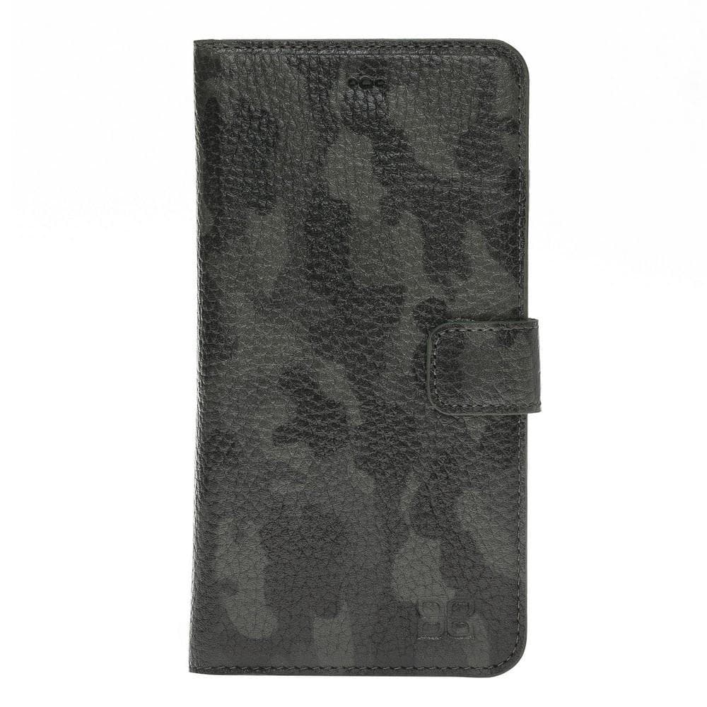 Phone Case Magnetic Detachable Leather Wallet Case for Apple iPhone 7/8 Plus - Camouflage Grey Bouletta Shop