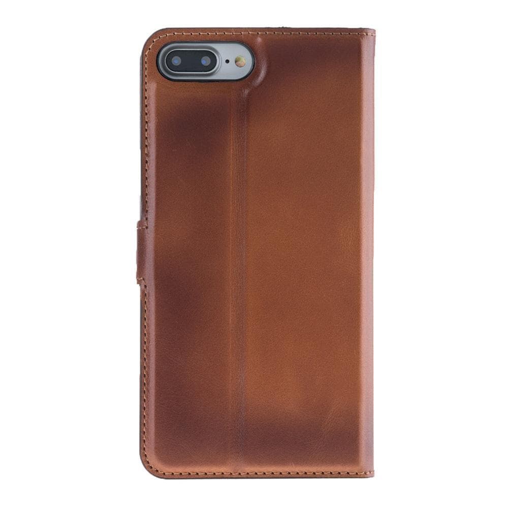 Phone Case Magnetic Detachable Leather Wallet Case for Apple iPhone 7/8 Plus - Rustic Tan with Effect Bouletta Shop