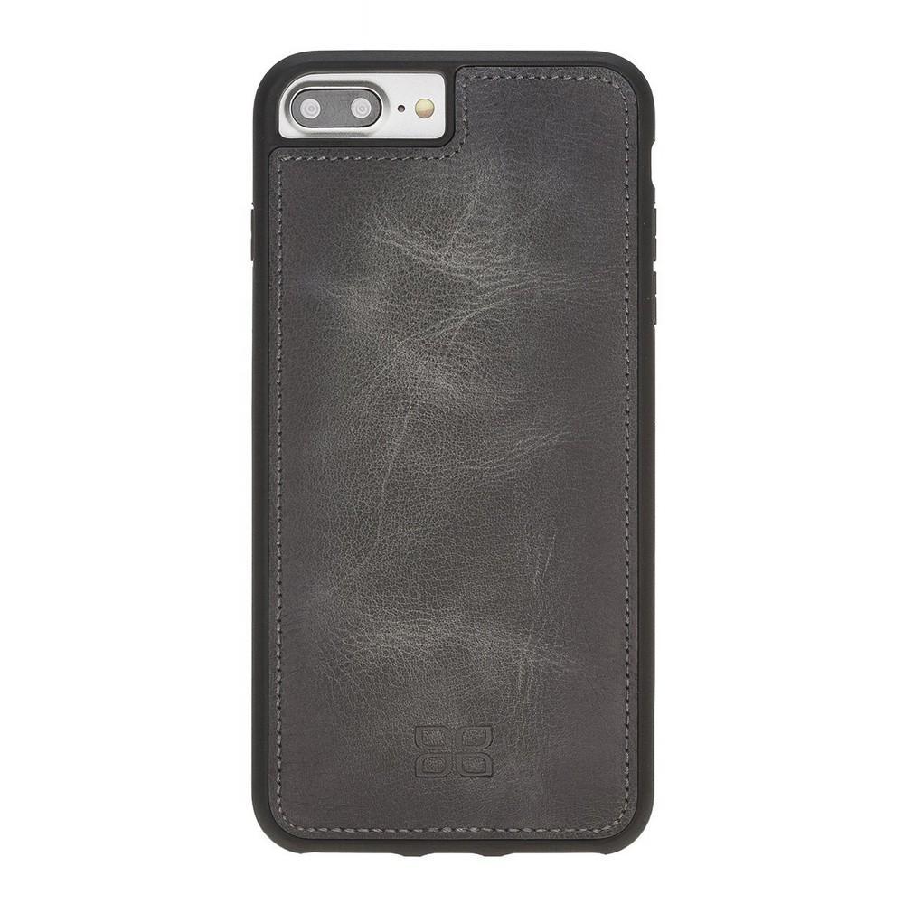 Phone Case Magnetic Detachable Leather Wallet Case for Apple iPhone 7/8 Plus - Tiguan Grey Bouletta Case