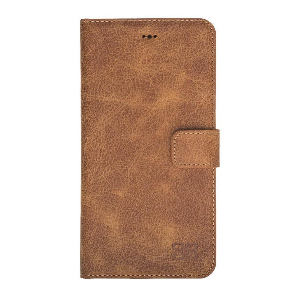 Phone Case Magnetic Detachable Leather Wallet Case for Apple iPhone 7/8 Plus - Tiguan Tan Bouletta Case