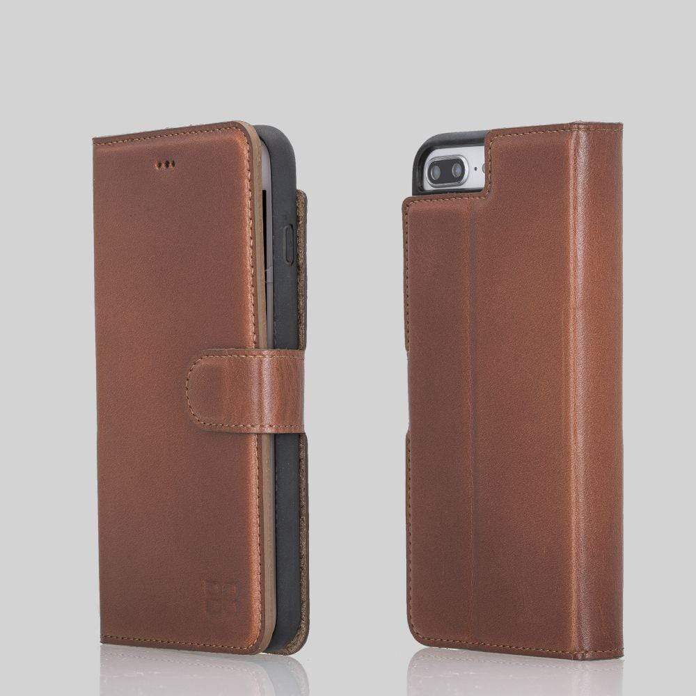 Phone Case Magnetic Detachable Leather Wallet Case for Apple iPhone 7/8 Plus - Tiguan Tan Bouletta Shop