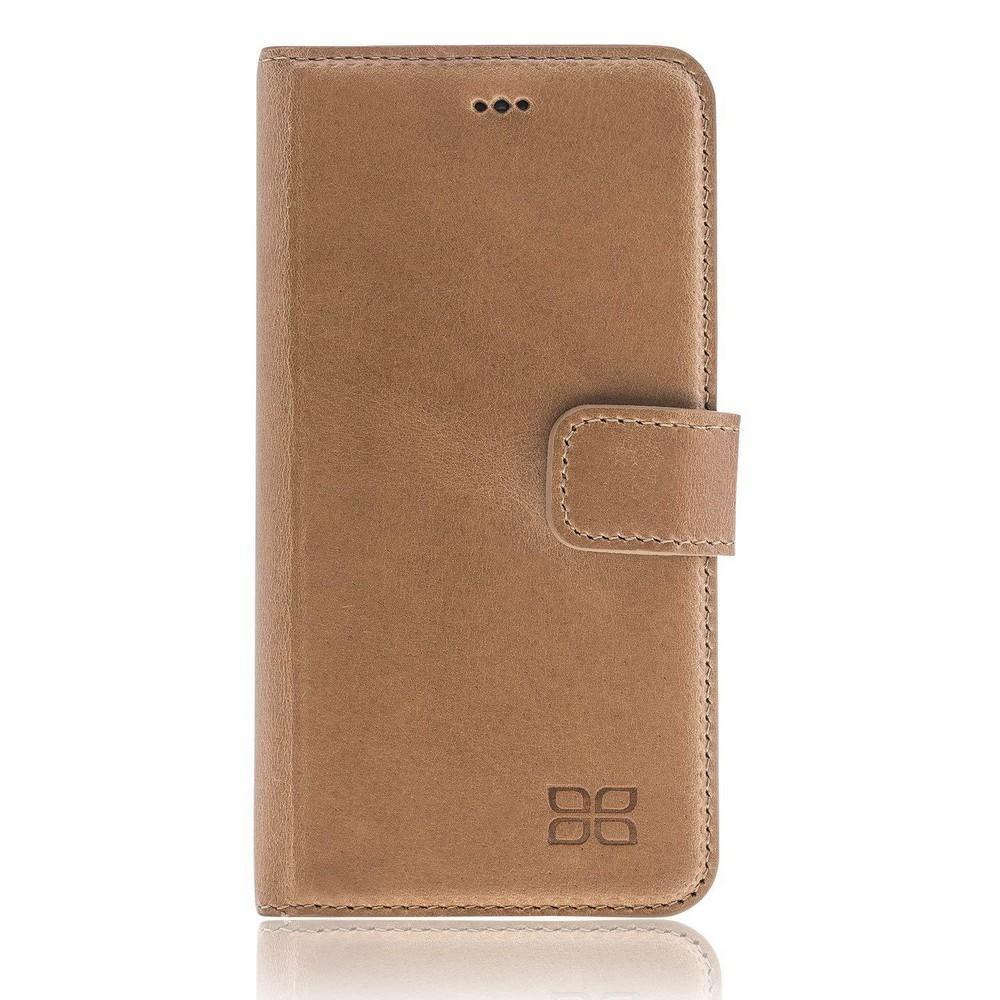 Phone Case Magnetic Detachable Leather Wallet Case for Apple iphone SE2/7/8 - Crazy Tan Bouletta Case