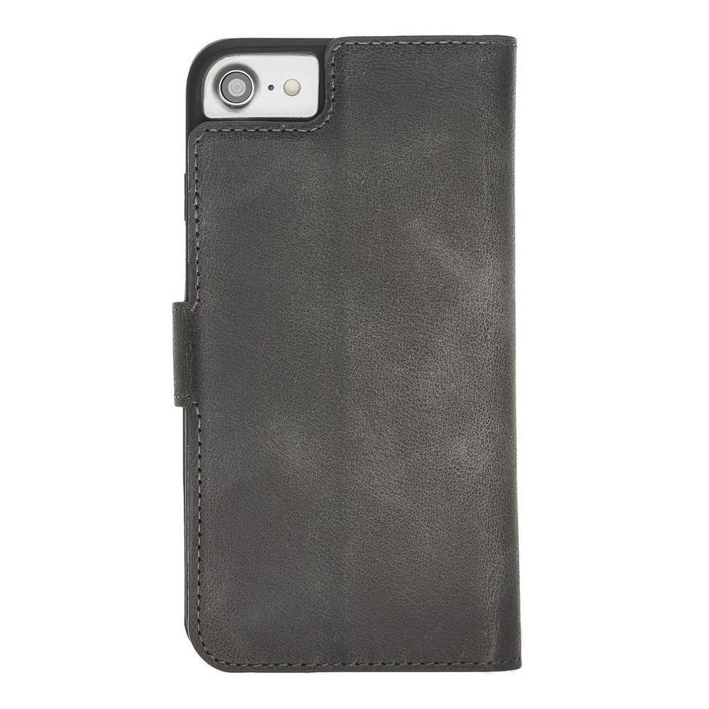 Phone Case Magnetic Detachable Leather Wallet Case for Apple iphone SE2/7/8 -  Tiguan Grey Bouletta Case