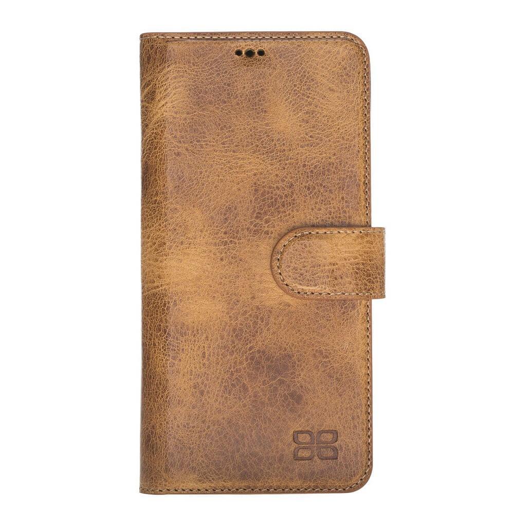 Phone Case Magnetic Detachable Leather Wallet Case for Huawei Mate 20 Lite - Vegetal Tan with Vein Bouletta Case