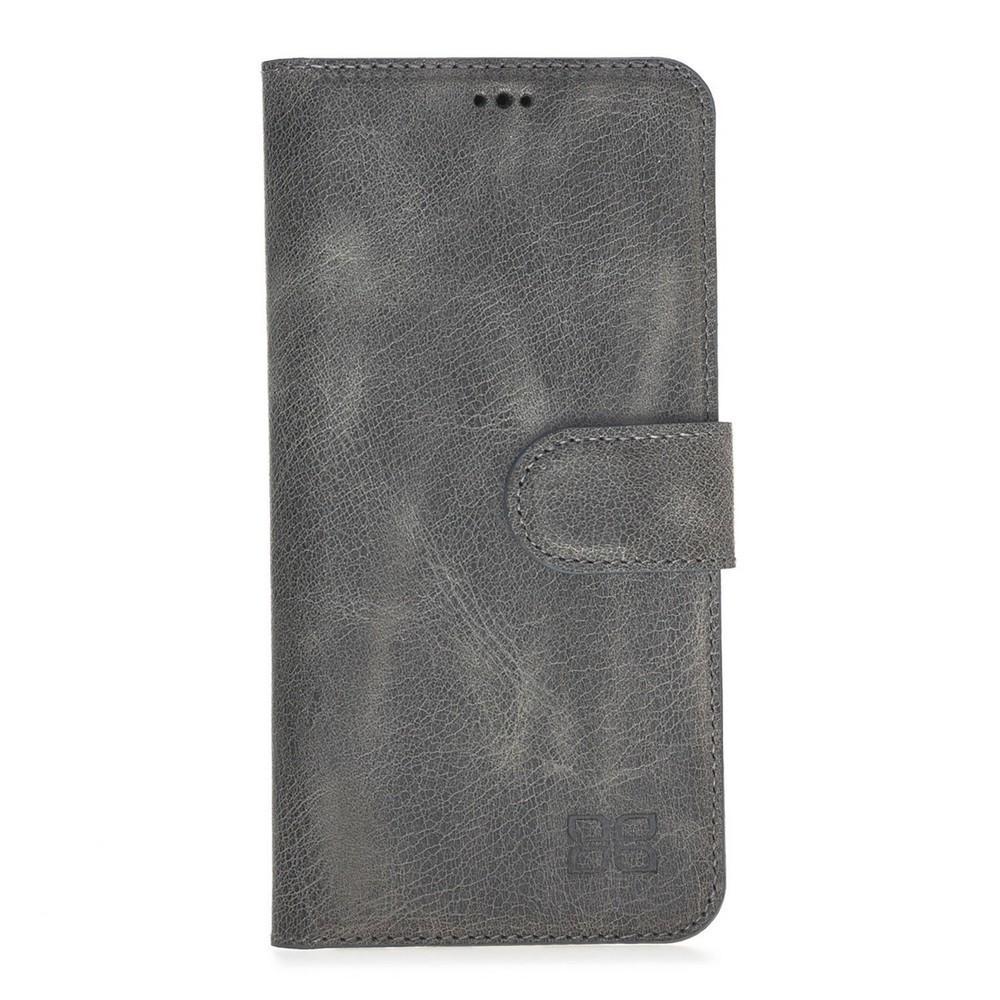 Phone Case Magnetic Detachable Leather Wallet Case for Samsung Galaxy S10 - Tiguan Grey Bouletta Case