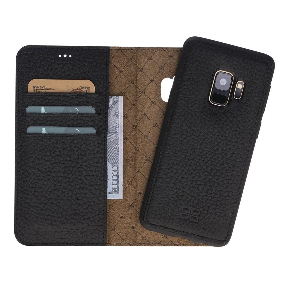 Phone Case Magnetic Detachable Leather Wallet Case for Samsung Galaxy S9 - Floater Black Bouletta Case