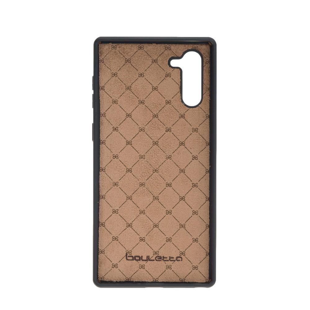 Phone Case Magnetic Detachable Leather Wallet Case for Samsung Note 10 - Rustic Tan with Effect Bouletta Case