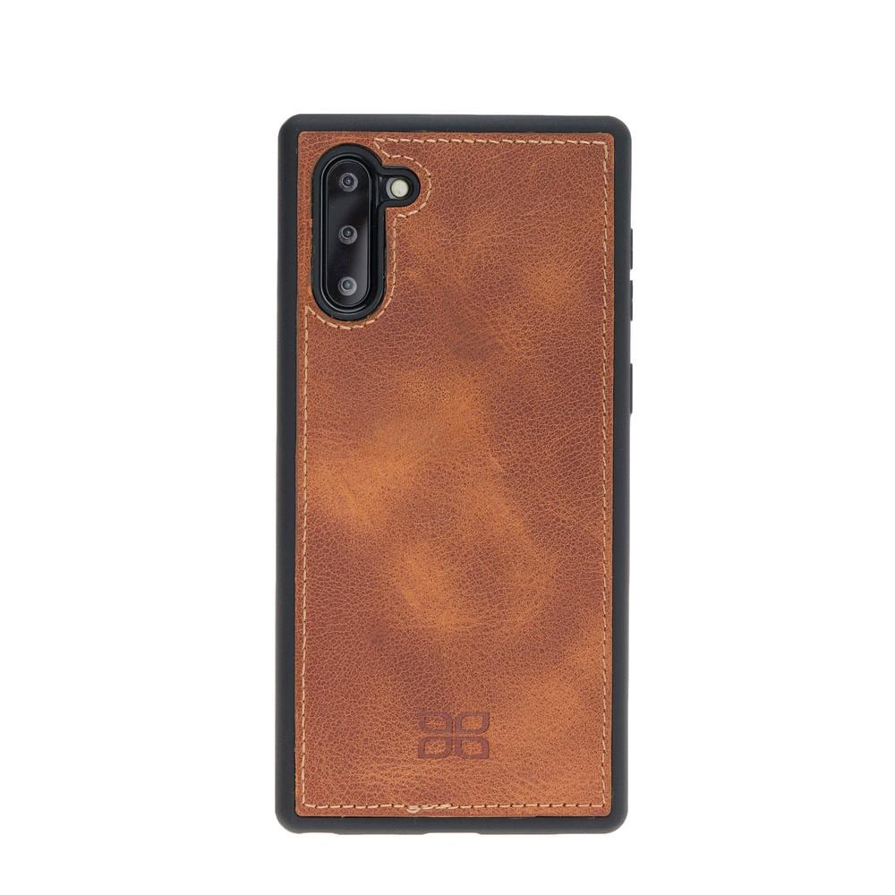 Phone Case Magnetic Detachable Leather Wallet Case for Samsung Note 10 - Tiguan Tan with Vein Bouletta Case