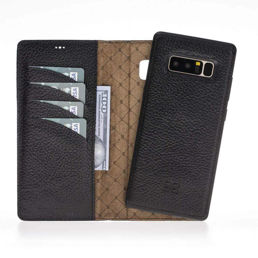 Phone Case Magnetic Detachable Leather Wallet Case for Samsung Note 8 - Floater Black Bouletta Case