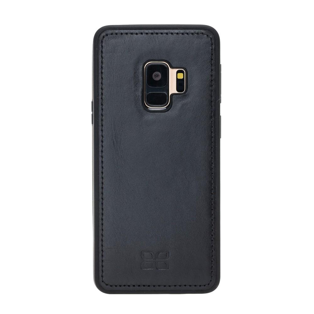 Phone Case Magnetic Detachable Leather Wallet Case with RFID Blocker for Samsung Galaxy S9 - Rustic Black Bouletta Case