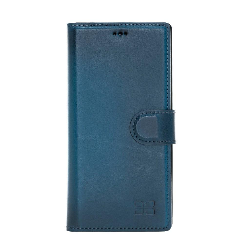 Phone Case Magnetic Detachable Leather Wallet Case with RFID Blocker for Samsung Note 10 - Burnished Navy Blue Bouletta Case