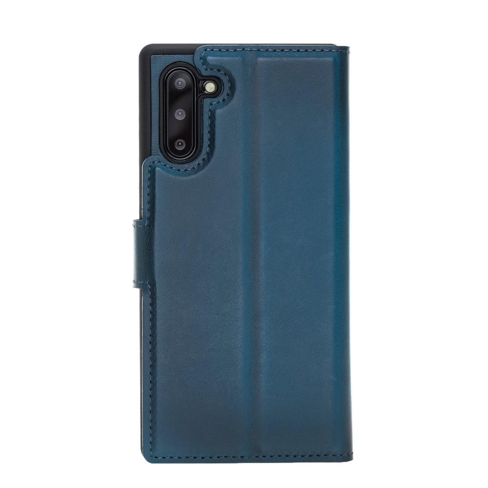 Phone Case Magnetic Detachable Leather Wallet Case with RFID Blocker for Samsung Note 10 - Burnished Navy Blue Bouletta Case