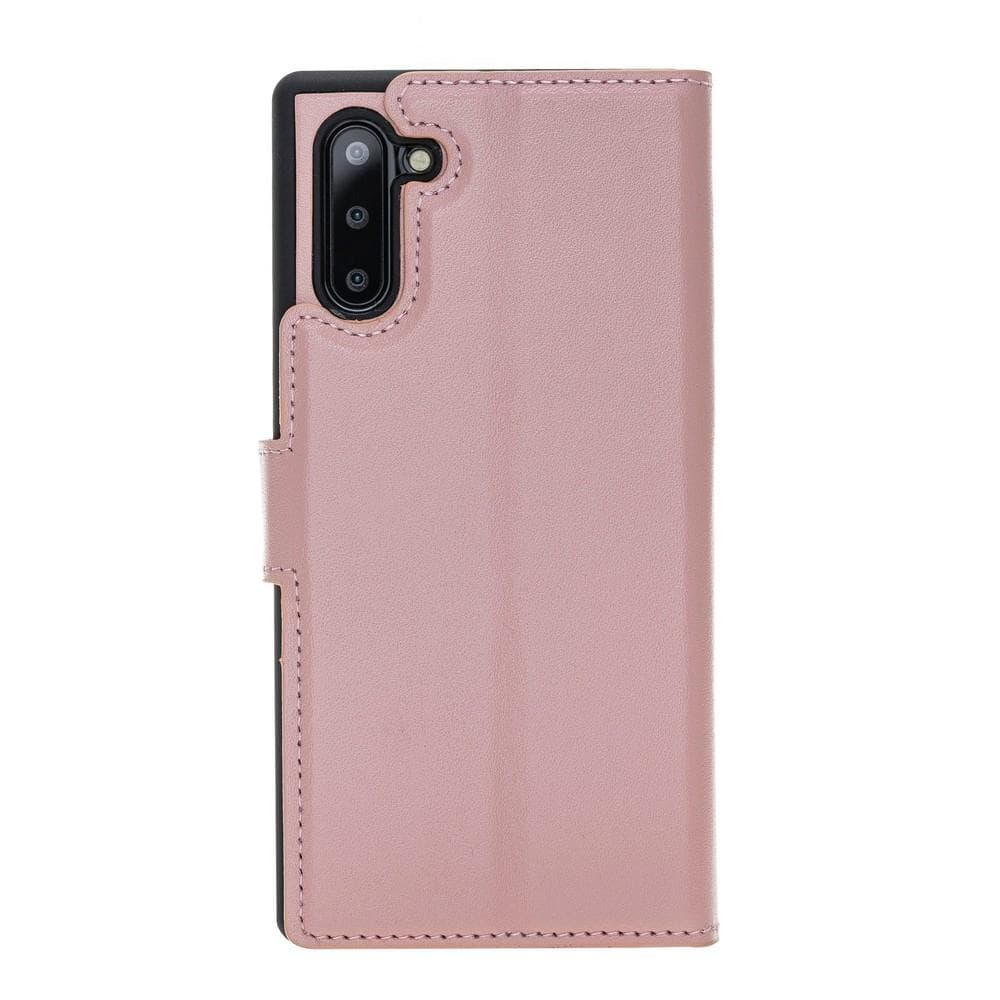 Phone Case Magnetic Detachable Leather Wallet Case with RFID Blocker for Samsung Note 10 - Pink Pink Bouletta Shop