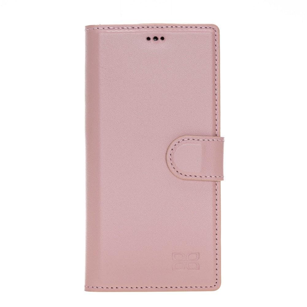 Phone Case Magnetic Detachable Leather Wallet Case with RFID Blocker for Samsung Note 10 - Pink Pink Bouletta Shop
