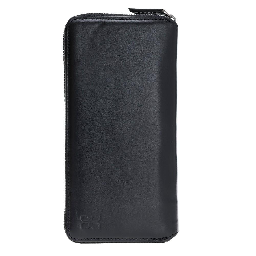 Phone Case Pouch Magnetic Detachable Leather Wallet Case with RFID Blocker for Samsung Note 10 Plus - Rustic Black Bouletta Case