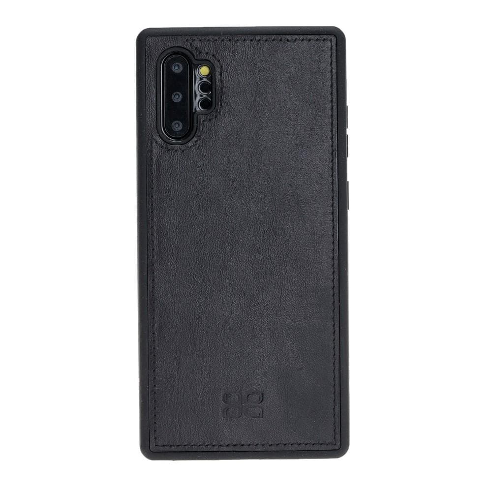Phone Case Pouch Magnetic Detachable Leather Wallet Case with RFID Blocker for Samsung Note 10 Plus - Rustic Black Bouletta Shop
