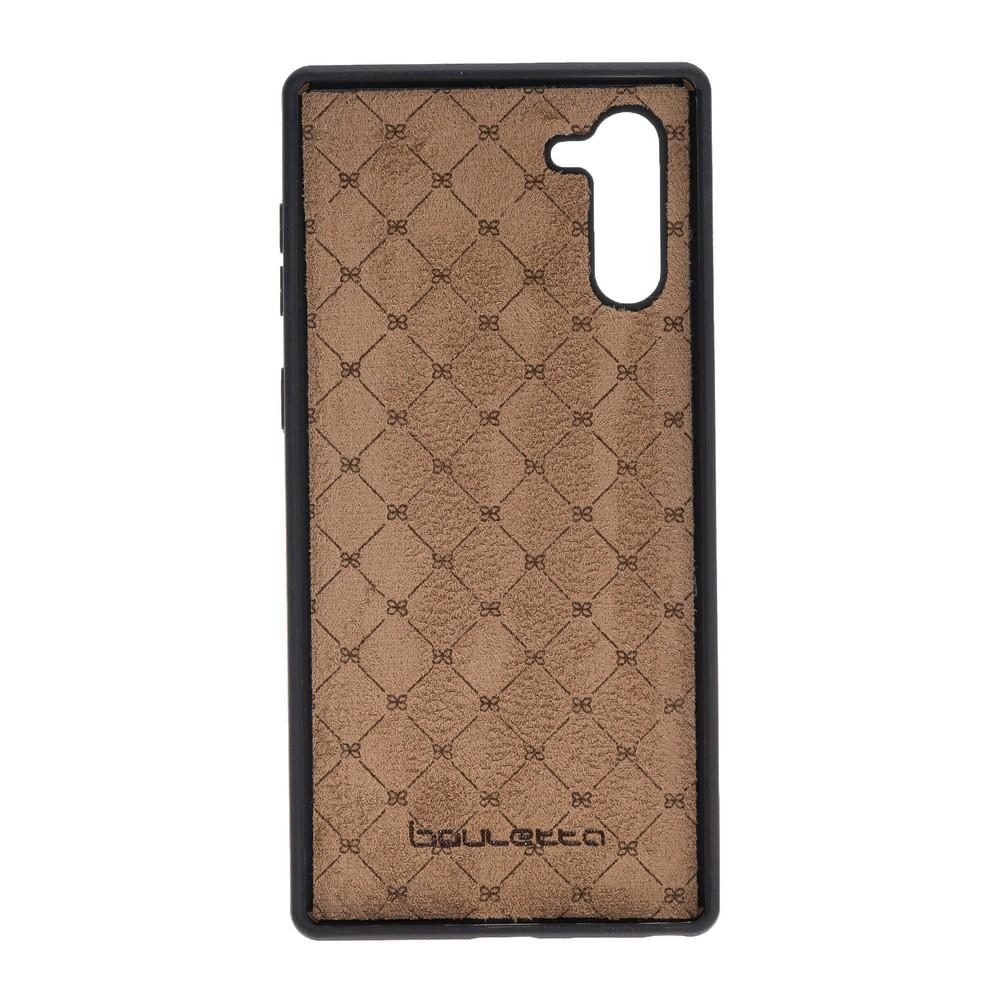 Phone Case Pouch Magnetic Detachable Leather Wallet Case with RFID Blocker for Samsung Note 10 - Rustic Black Bouletta Case