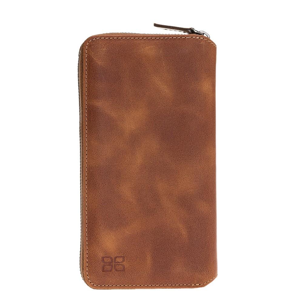 Phone Case Pouch Magnetic Detachable Leather Wallet Case with RFID Blocker for Samsung Note 10 - Tiguan Tan with Vein Bouletta Case