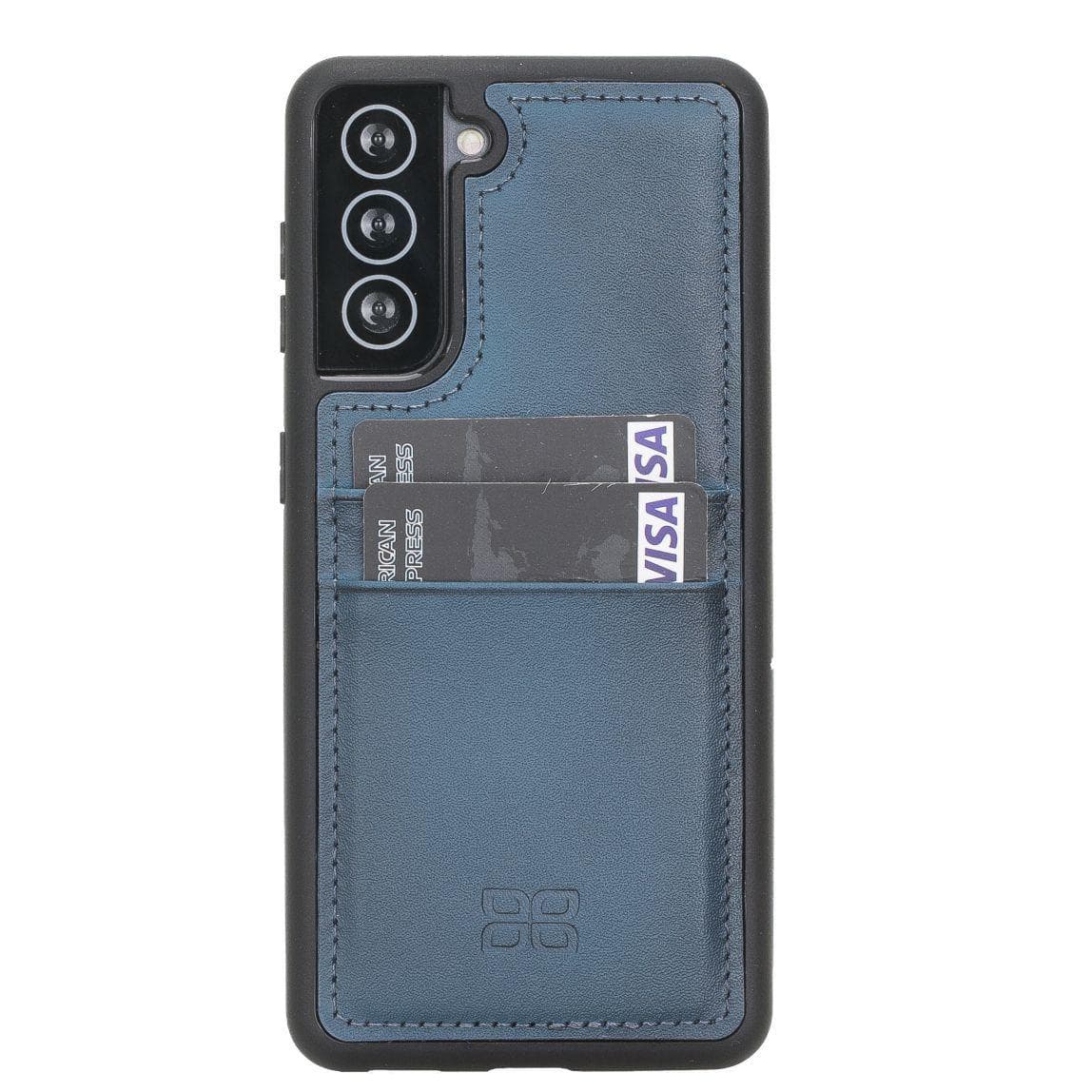 Phone Case Samsung Galaxy S21 Plus Leather Case | Flex Cover Card Holder - Burnt Blue Bouletta Shop