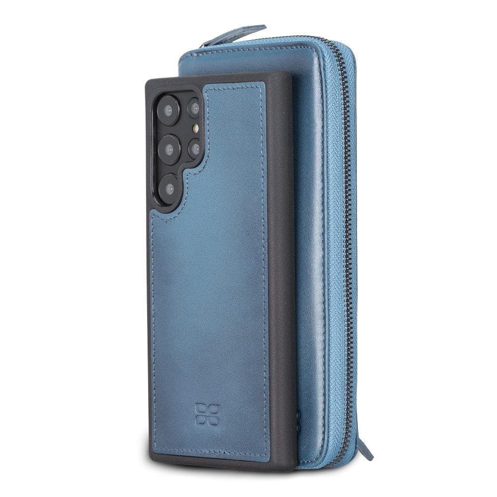 Samsung Galaxy S22 Series Zippered Leather Detachable Wallet Case S22 Ultra / Blue Bouletta LTD