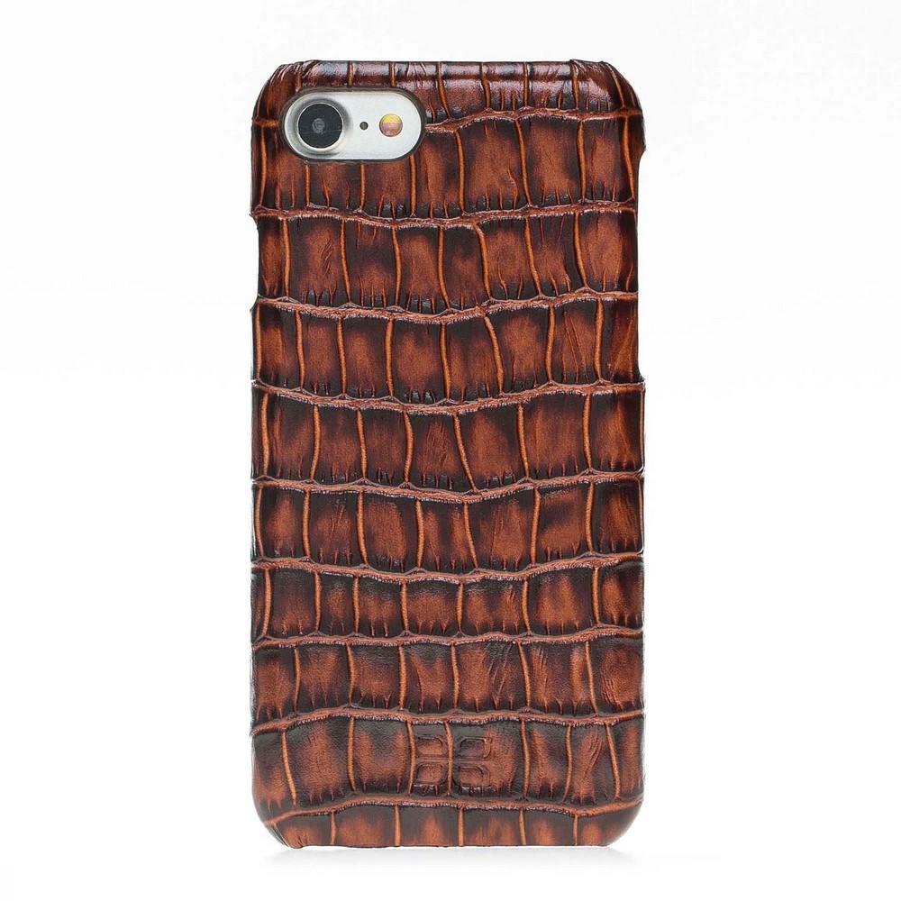 Phone Case Ultimate Jacket Leather Phone Case for Apple iphone SE2/7/8 -  New Croco Brown Bouletta Case