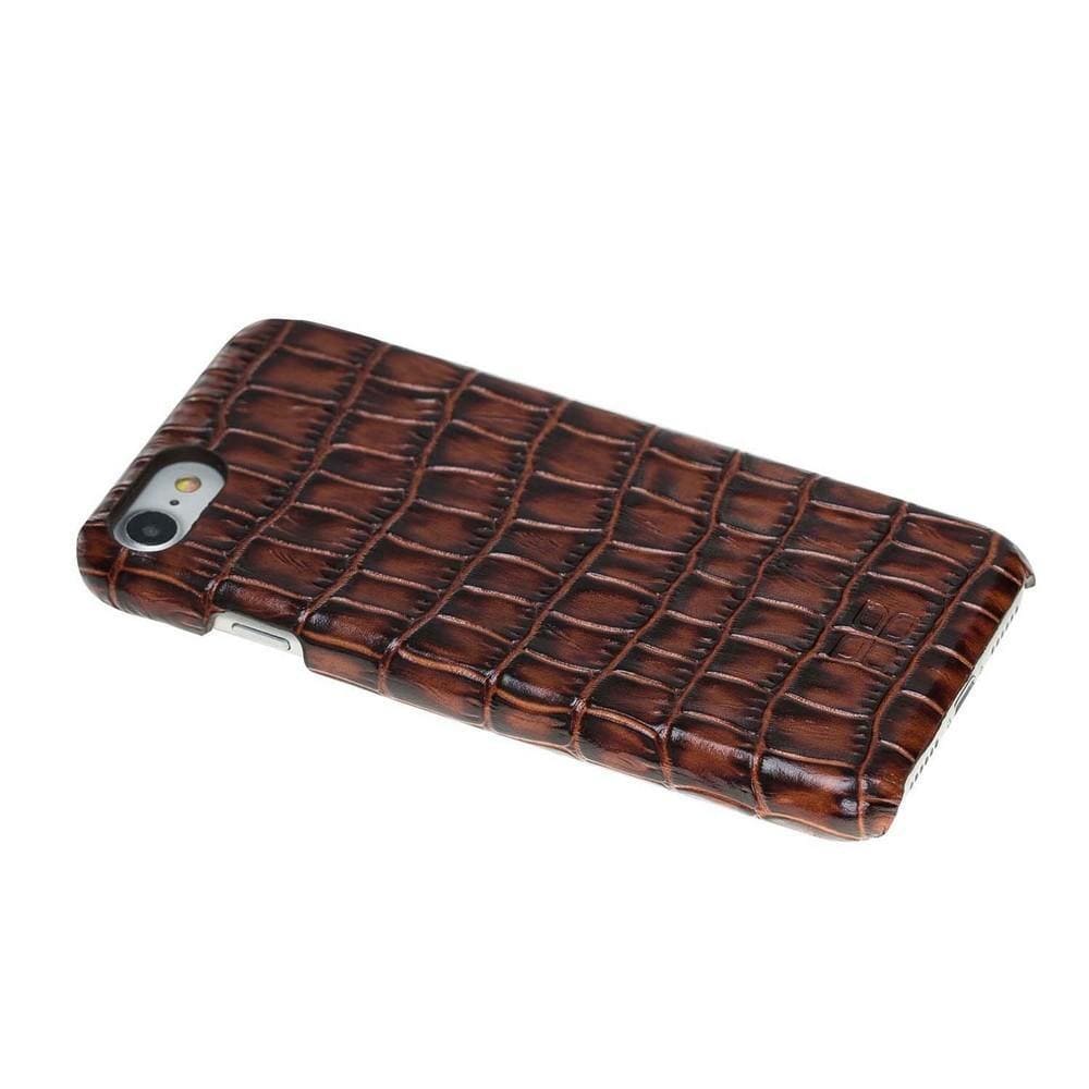 Phone Case Ultimate Jacket Leather Phone Case for Apple iphone SE2/7/8 -  New Croco Brown Bouletta Case