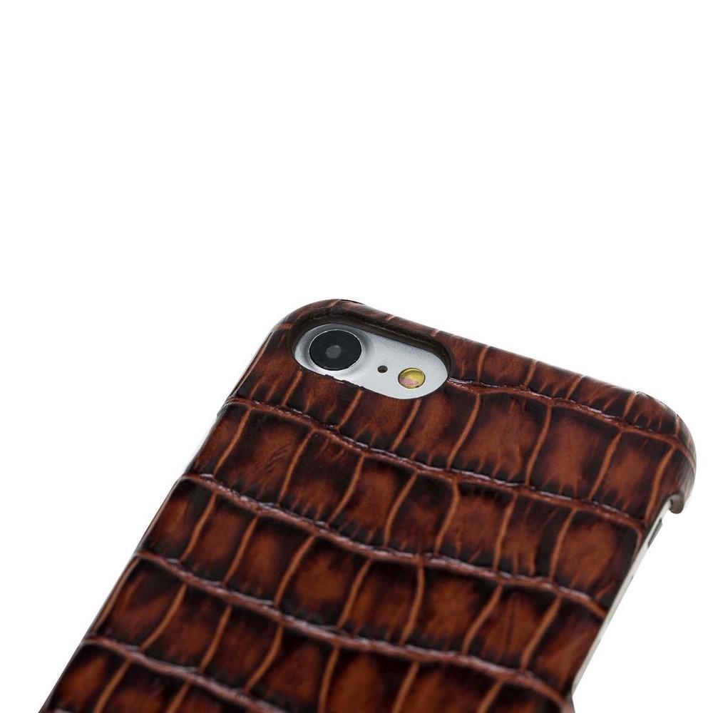 Phone Case Ultimate Jacket Leather Phone Case for Apple iphone SE2/7/8 -  New Croco Brown Bouletta Case