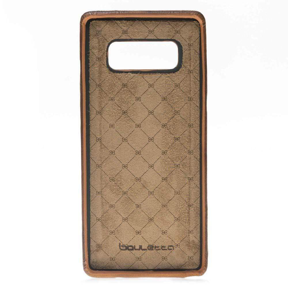 Phone Case Ultra Genuine Leather Cover with Credit Card Slots for Samsung Note 8 - Rustic Burnished Tan Bouletta Case