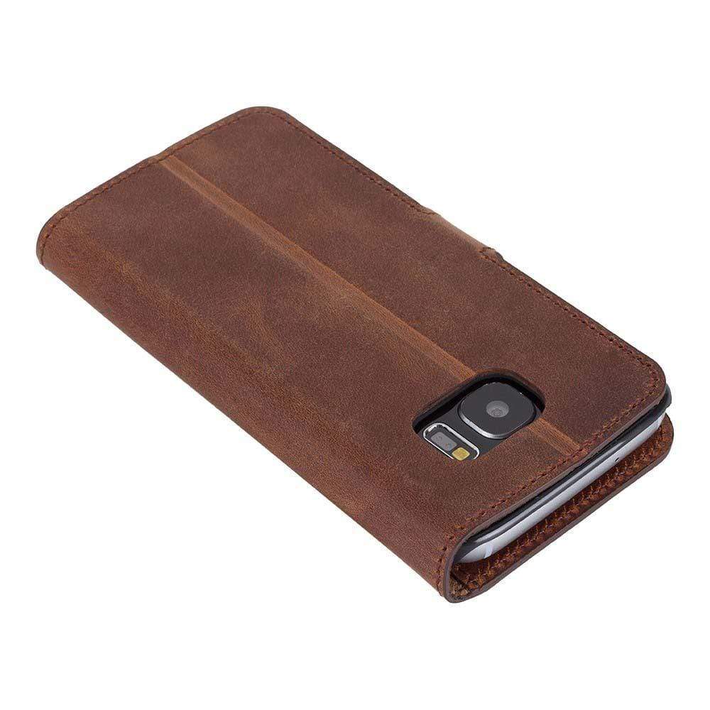 Phone Case Wallet Folio Case with ID slot for Samsung Galaxy S7 -  Antic Brown Bouletta Shop