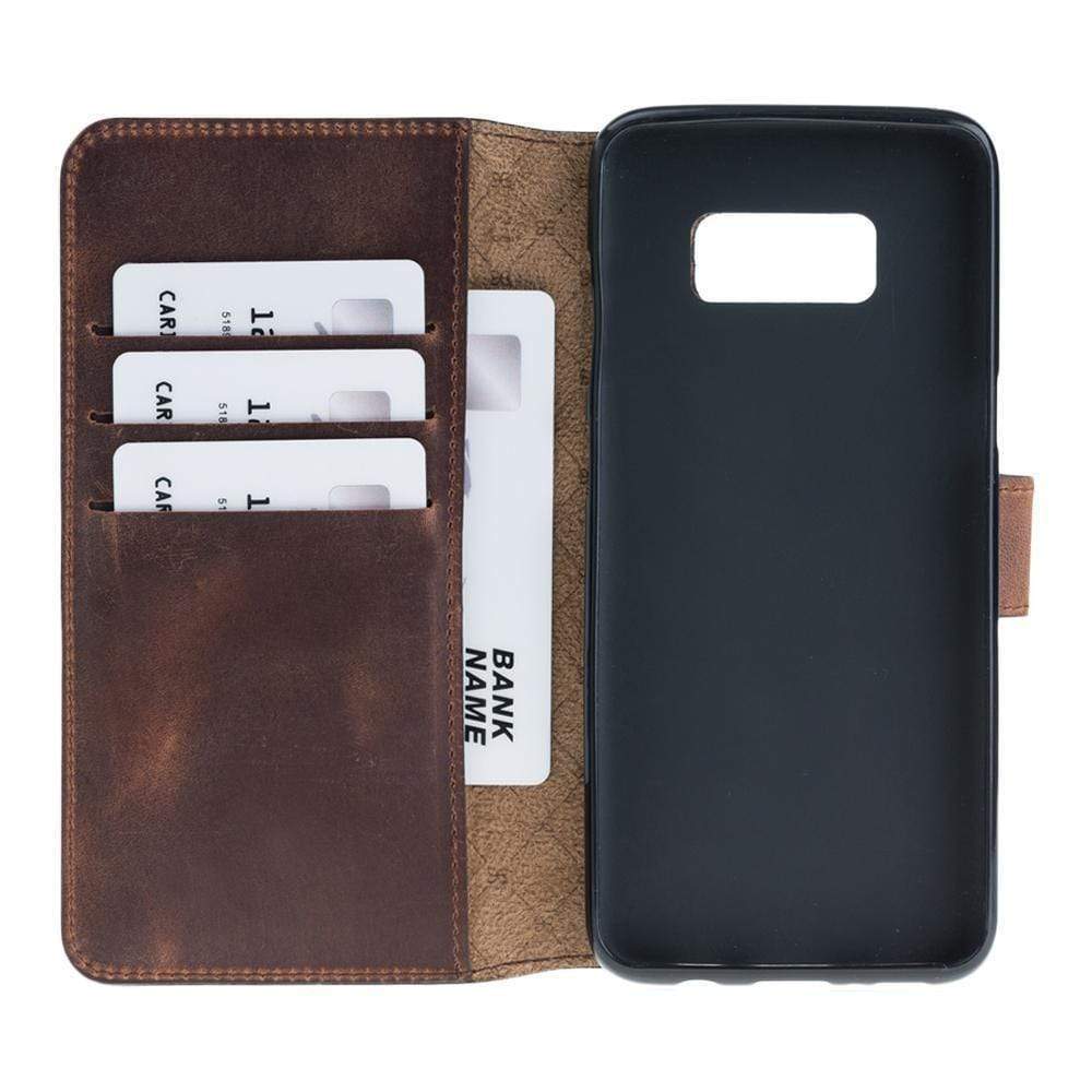 Phone Case Wallet Folio Case with ID slot for Samsung Galaxy S8  - Antic Brown Bouletta Shop