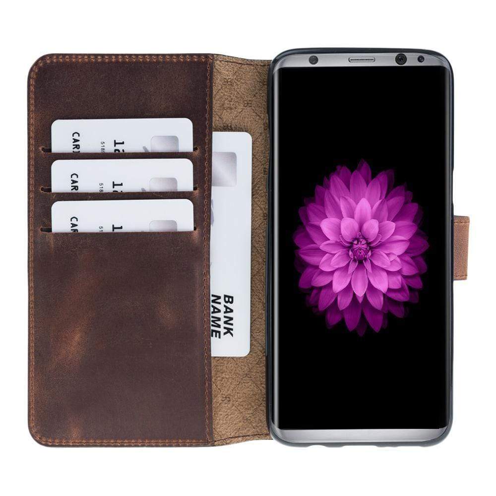 Phone Case Wallet Folio Case with ID slot for Samsung Galaxy S8 Plus - Antic Brown Bouletta Shop