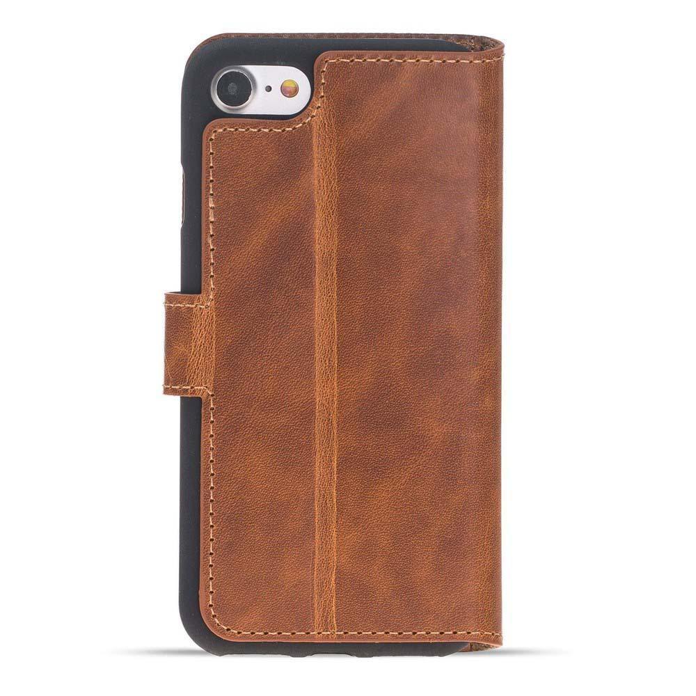 Phone Case Wallet Folio Leather Case with ID slot for Apple iphone SE2/7/8 - Vegetal Tan Bouletta Case