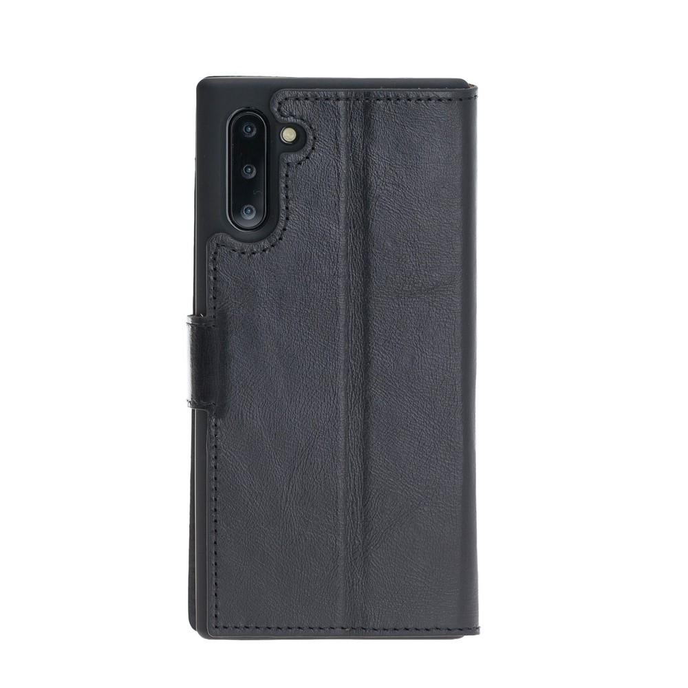 Phone Case Wallet Folio Leather Case with ID slot for Samsung Galaxy Note 10 Pro-  Rustic Black Bouletta Case