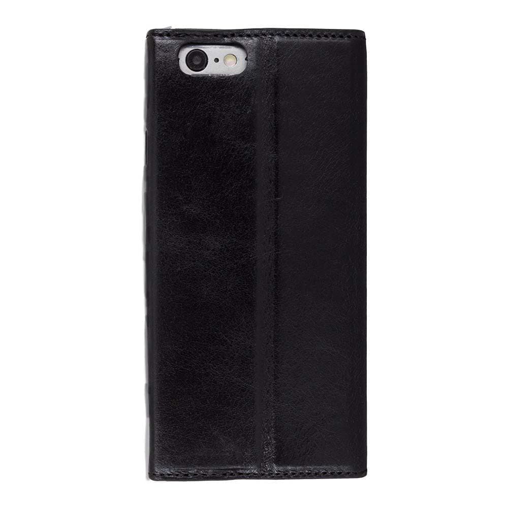 Phone Case Wallet Halfway Leather Case for Apple iPhone 6/6S -  Rustic Black Bouletta Shop