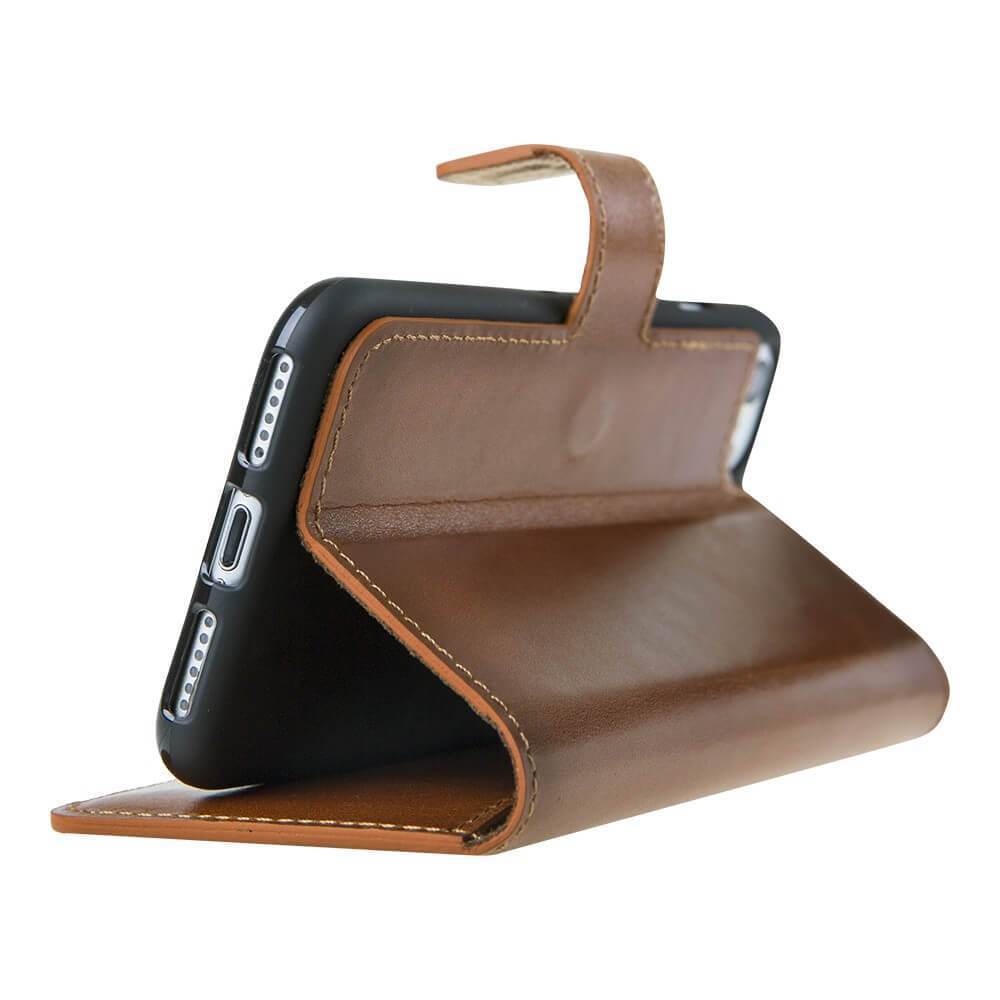 Phone Case Wallet Leather Case New Edition with ID slot for Apple iphone SE2/7/8 - Rustic Burnished Tan Bouletta Shop
