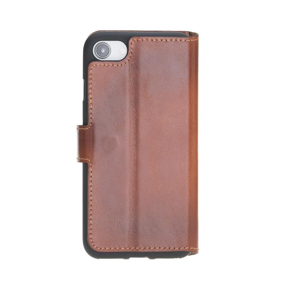 Phone Case Wallet Leather Case New Edition with ID slot for Apple iphone SE2/7/8 - Rustic Burnished Tan Bouletta Shop