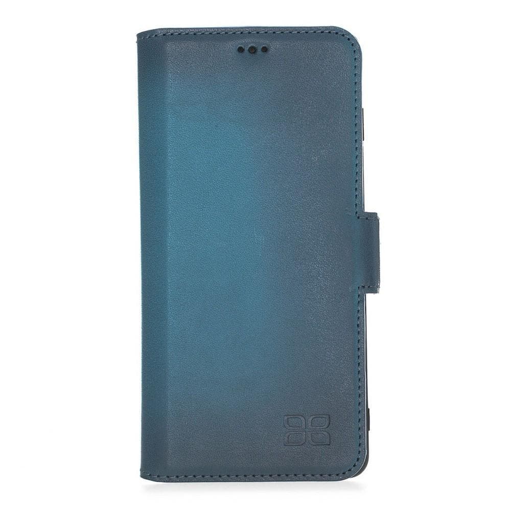 Phone Case Wallet Leather Case New Edition with ID slot for Samsung S10 - BRN Burnished Navy Blue Bouletta Shop