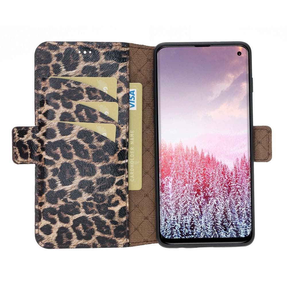 Phone Case Wallet Leather Case New Edition with ID slot for Samsung S10 - Leopar Bouletta Shop