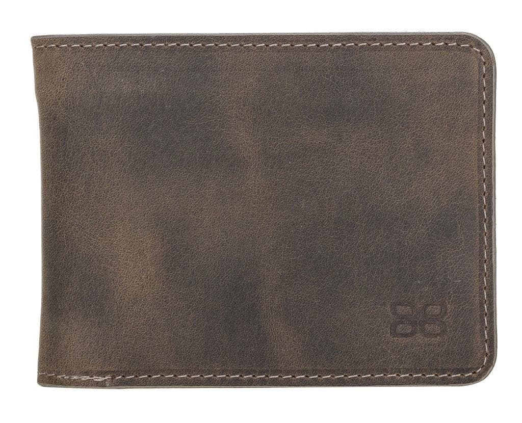 Pier Handmade and Personalised Genuine Leather Wallet for Men's Antic Dark Brown Bouletta LTD
