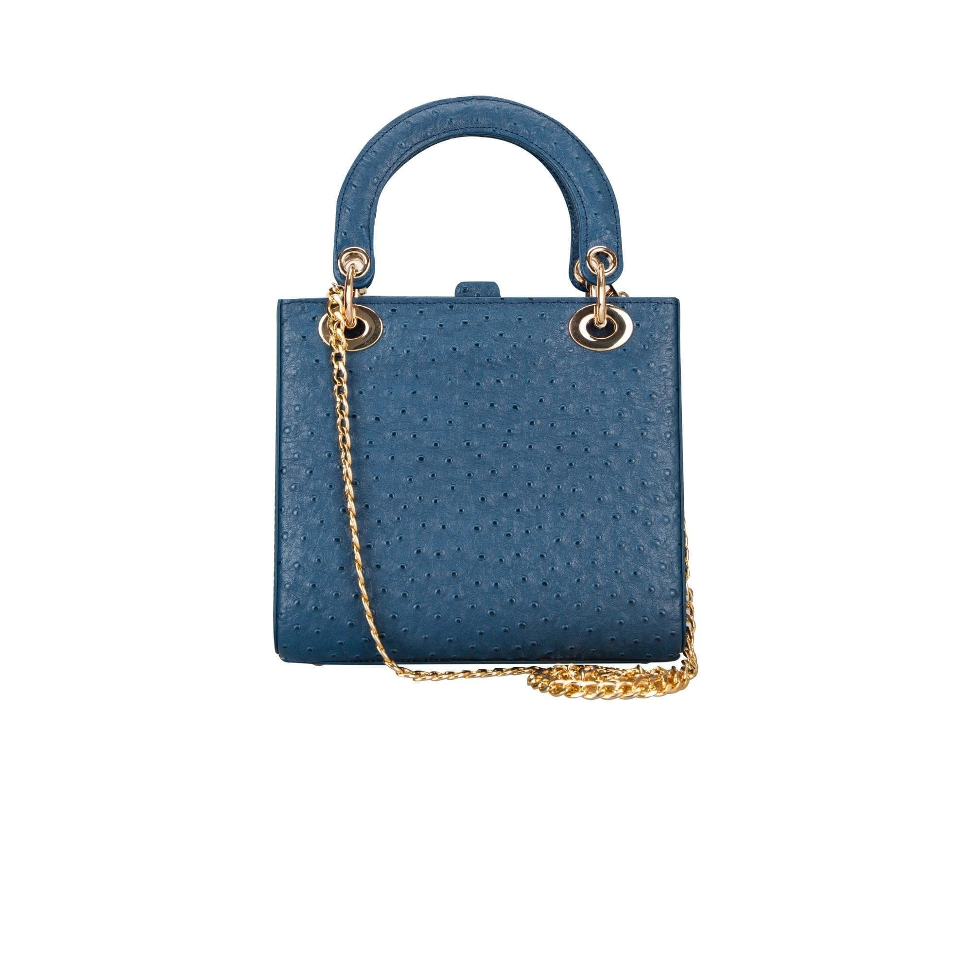 Pinny Geniune Leather Women’s Bag Cobalt Blue Ostrich Bouletta LTD