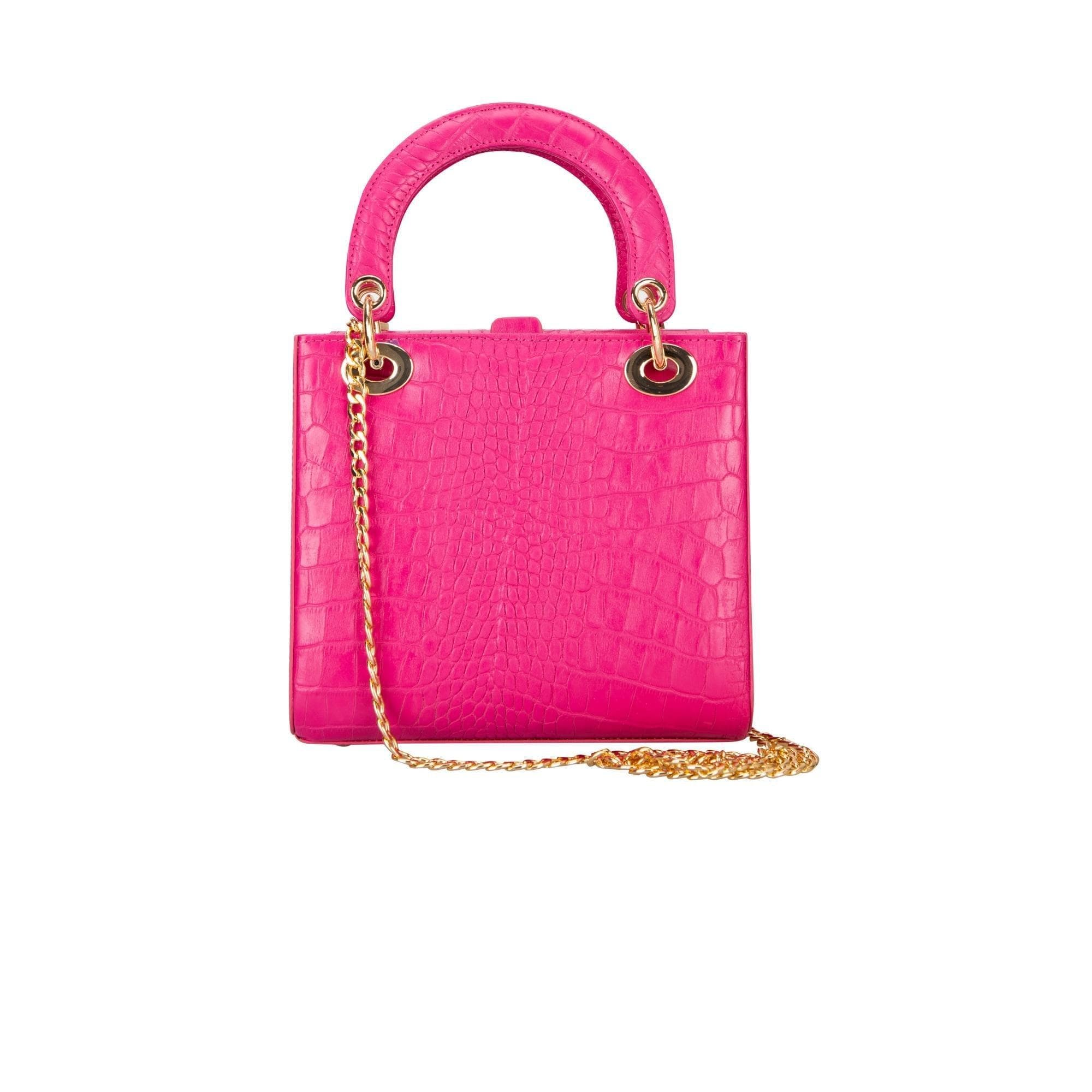 Pinny Geniune Leather Women’s Bag Cerise Pink Croco Bouletta LTD