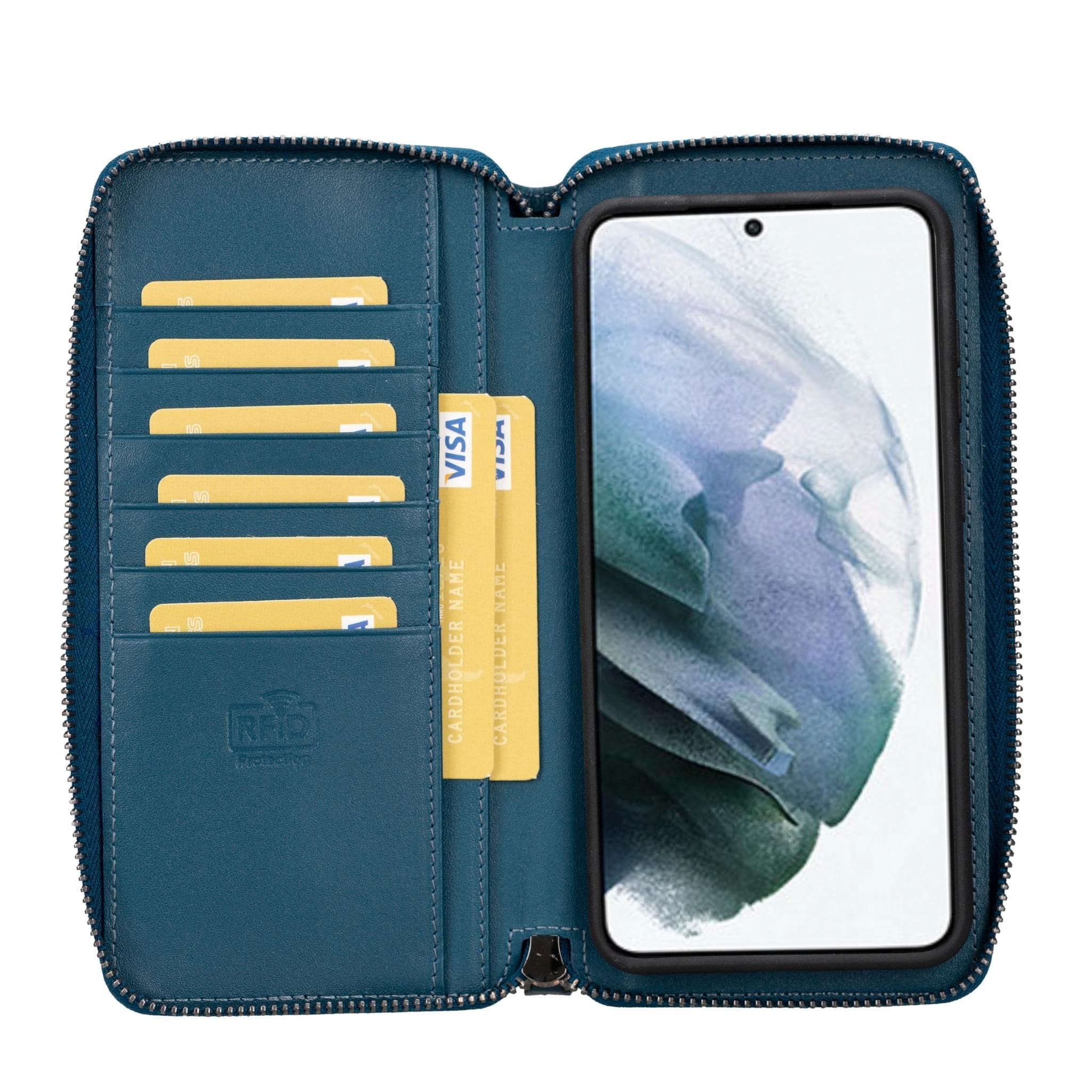 Samsung Galaxy S23 Series Zippered Leather Wallet Cases - PMW Bouletta LTD