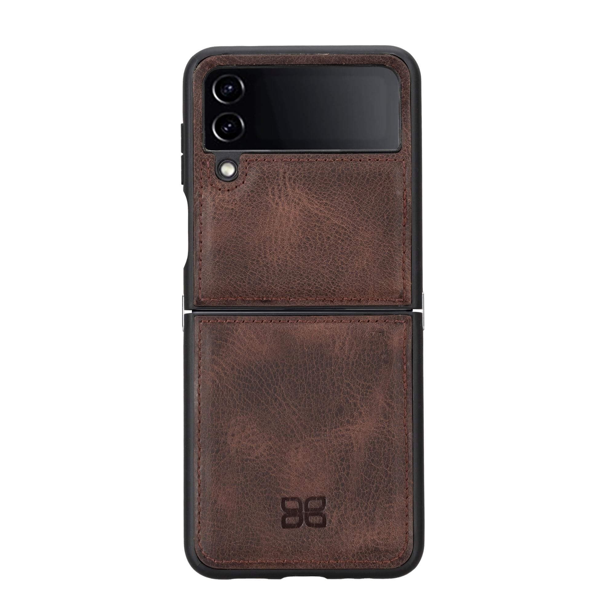 Samsung Galaxy Z Flip 5 Leather Back Cover Case - FXC Brown / Samsung Galaxy Z Flip 5 Bouletta LTD