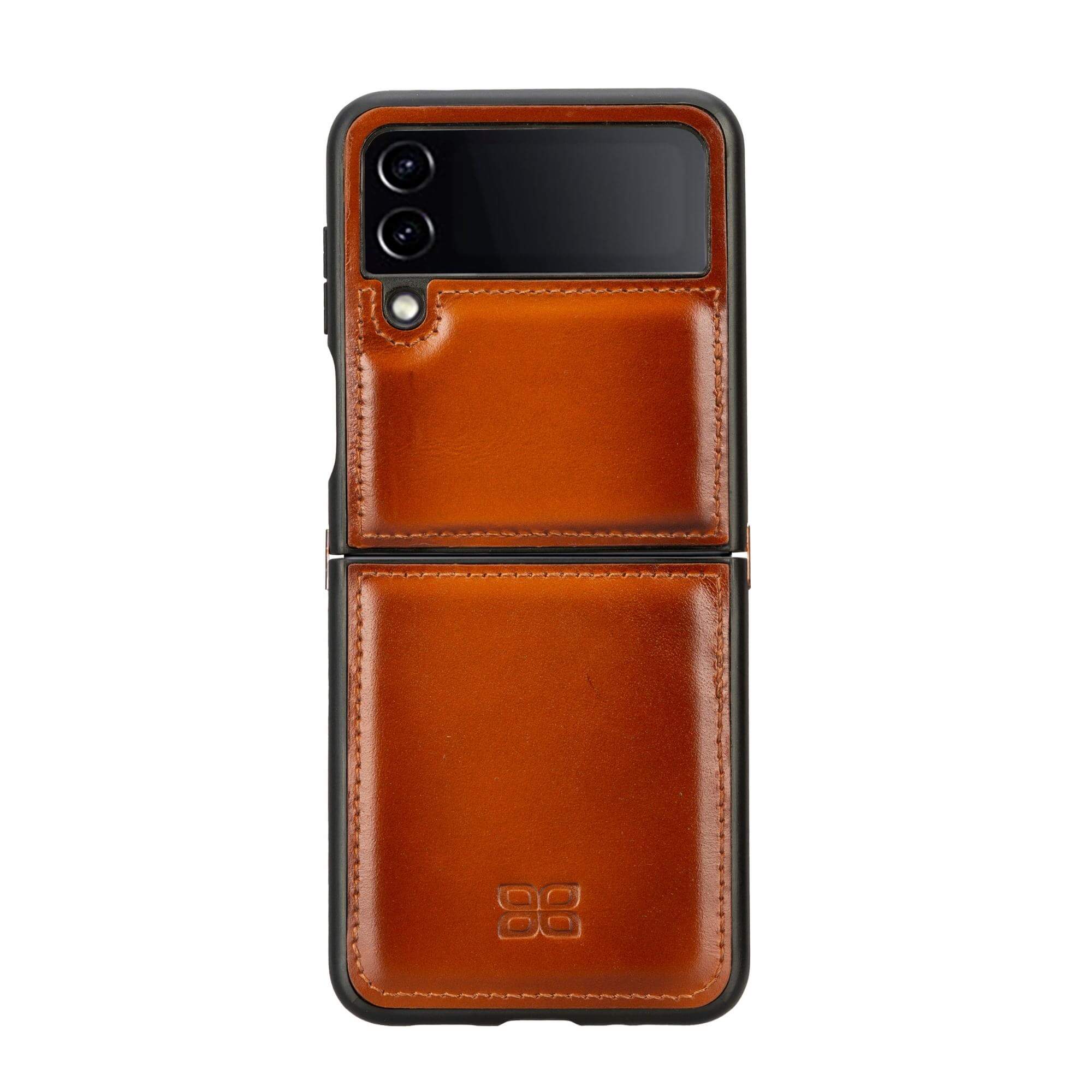 Samsung Galaxy Z Flip 5 Leather Back Cover Case - FXC - Pre Order Tan / Samsung Galaxy Z Flip 5 Bouletta LTD
