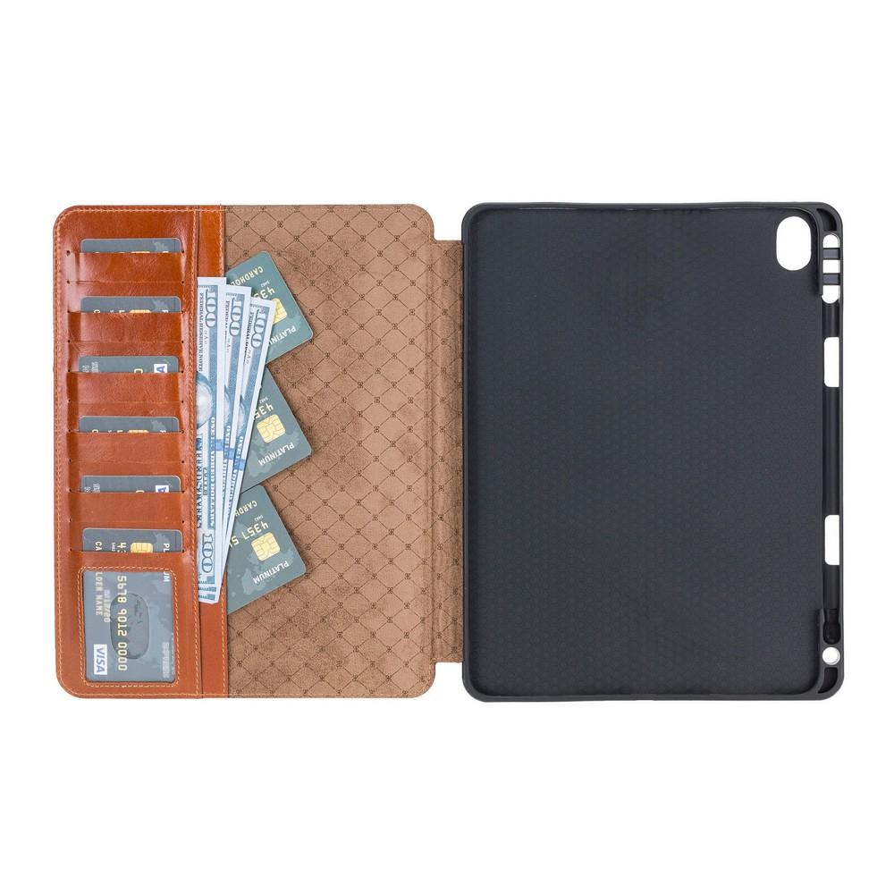 Wallet Case Eto Magnetic Detachable Leather Wallet Case for iPad Air 10.5" - Rustic Tan with Effect Bouletta Shop
