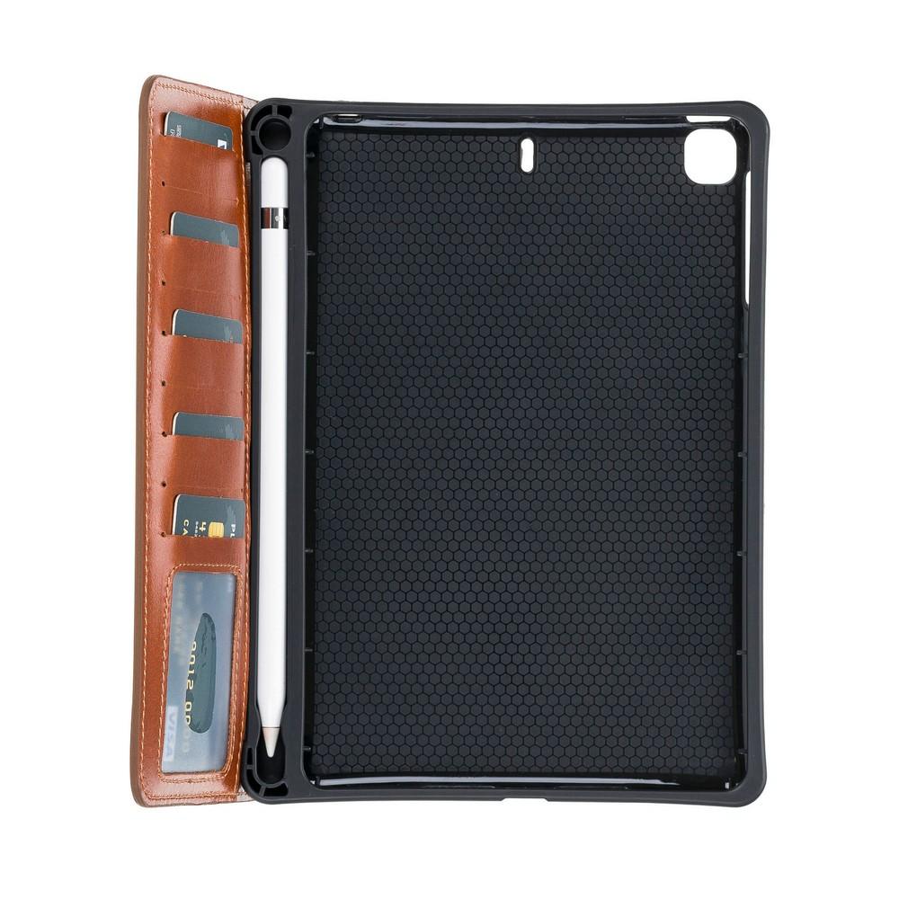Wallet Case Eto Magnetic Detachable Leather Wallet Case for iPad Mini 5 - Rustic Tan with Effcet Bouletta Shop