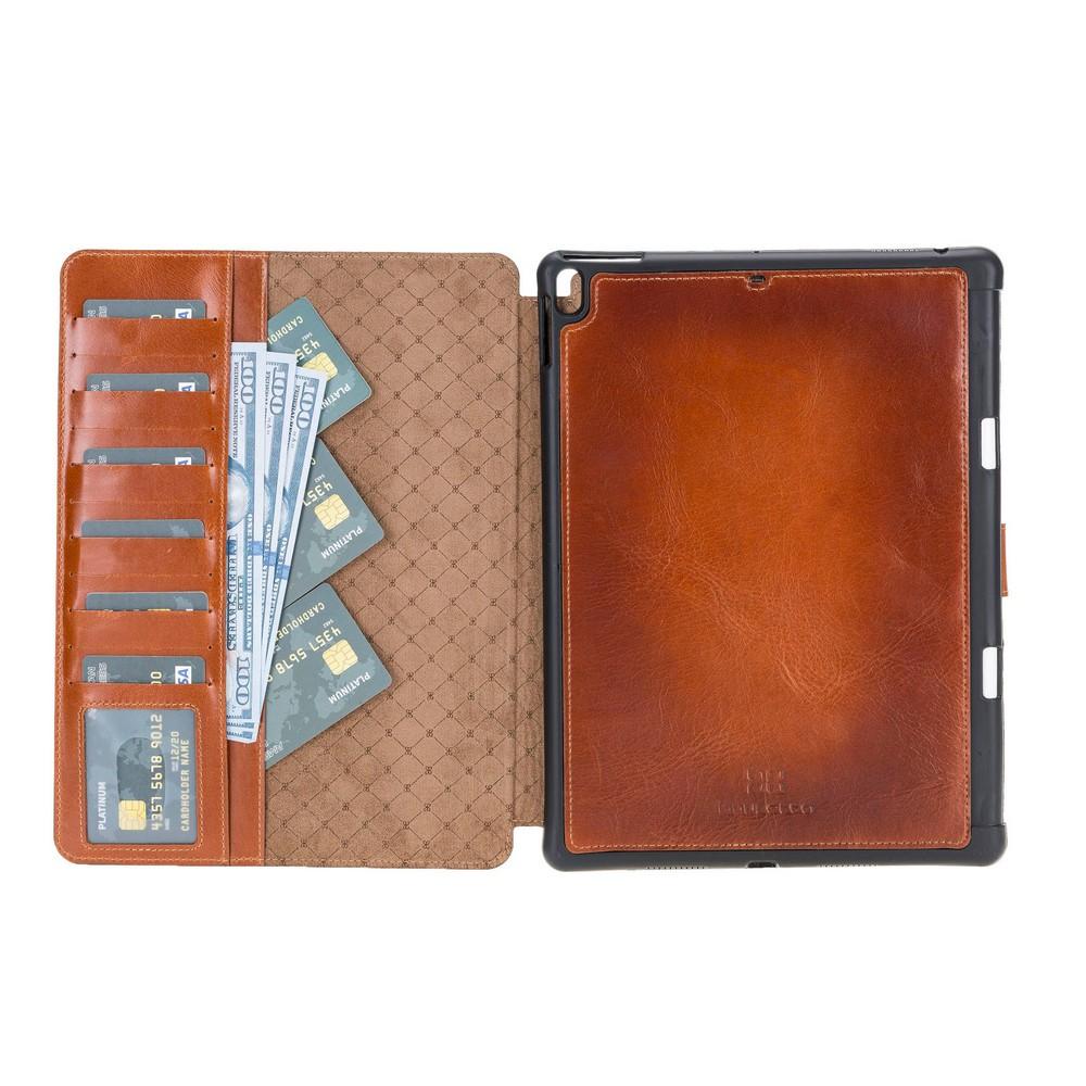 Wallet Case Eto Magnetic Detachable Leather Wallet Case for iPad Pro 11" - Rustic Tan with Effect Bouletta Shop