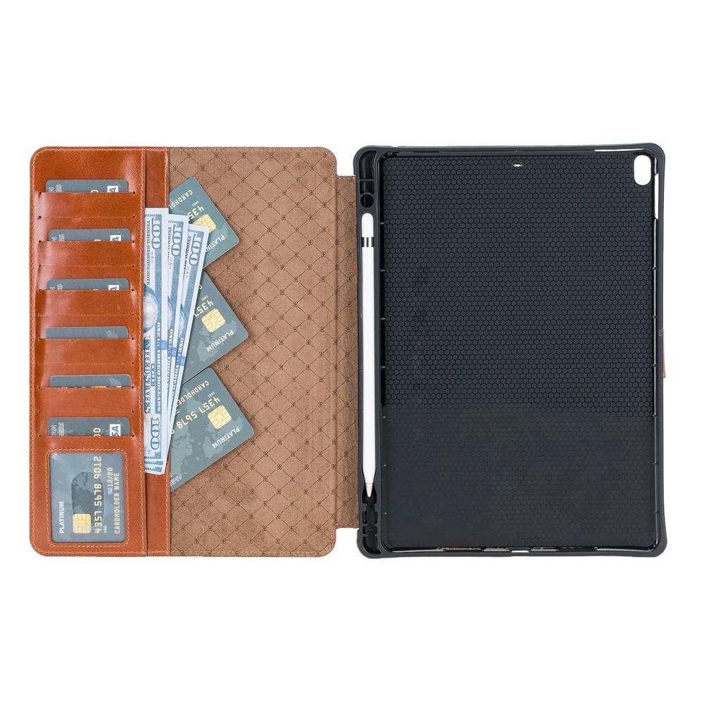 Wallet Case Eto Magnetic Detachable Leather Wallet Case for iPad Pro 11" - Rustic Tan with Effect Bouletta Shop