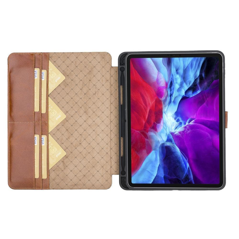Wallet Case Eto Magnetic Detachable Leather Wallet Case for iPad Pro 12.9" - Tan Bouletta Shop